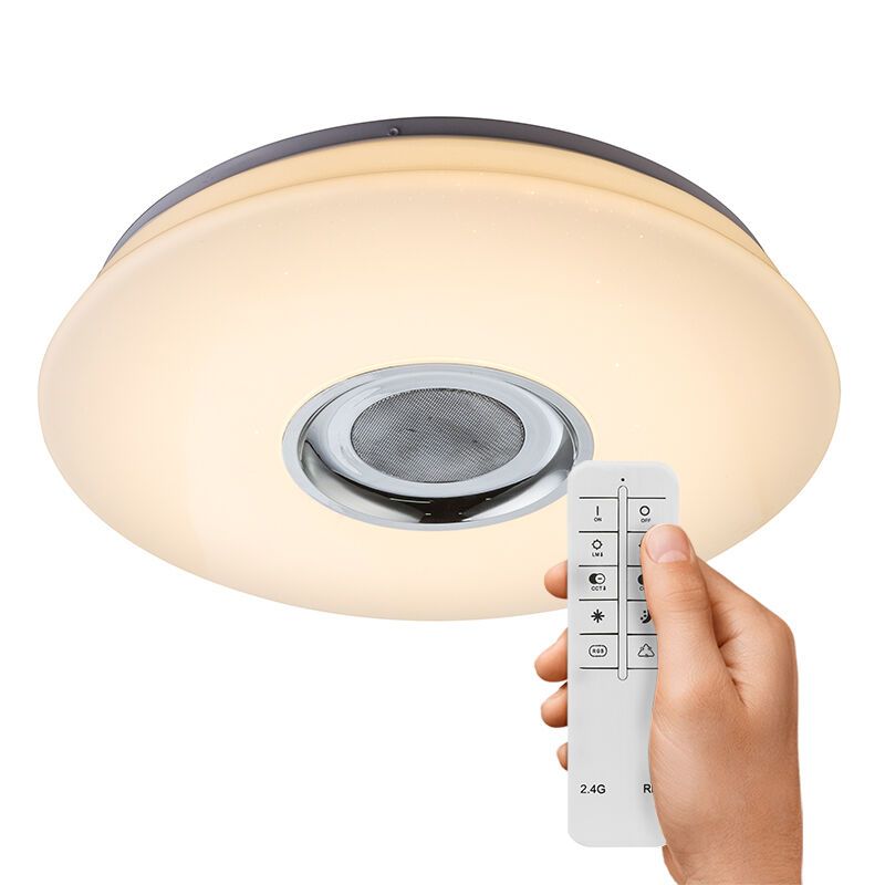 White flush ceiling light plastic, Adali, 18W, RGBW LED, with remote control White flush ceiling light plastic, Adali, 18W, RGBW LED, with remote control