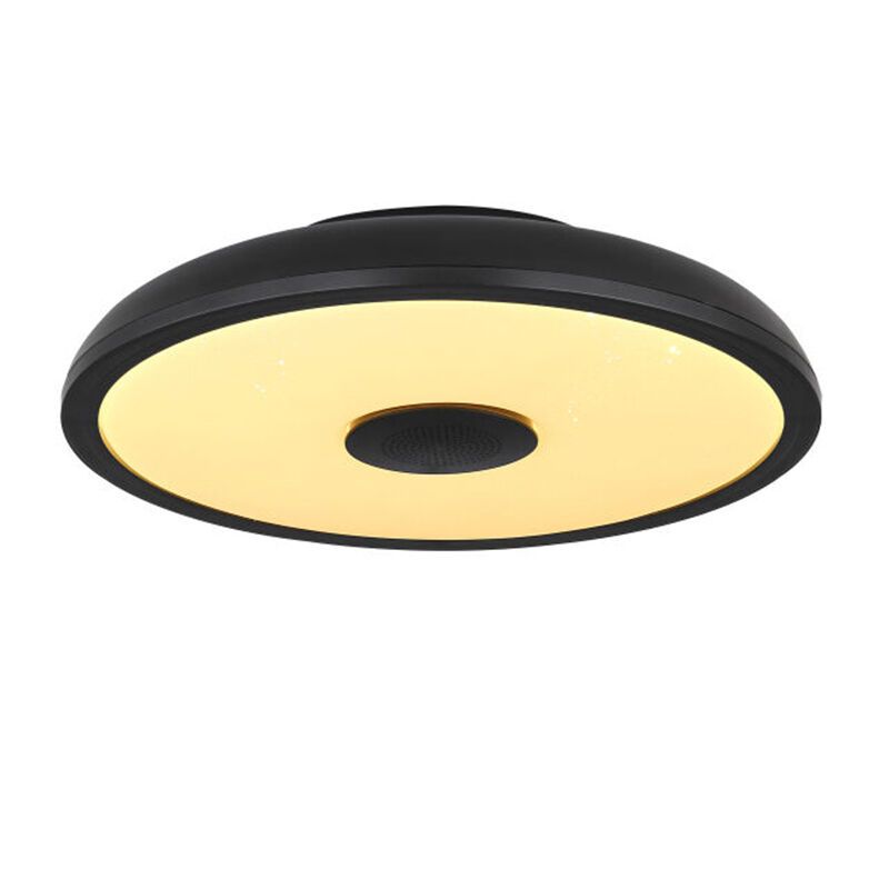 Black modern flush ceiling light plastic, Musica, 18W, adjustable light colour LED, IP44, with remote control Black modern flush ceiling light plastic, Musica, 18W, adjustable light colour LED, IP44, with remote control
