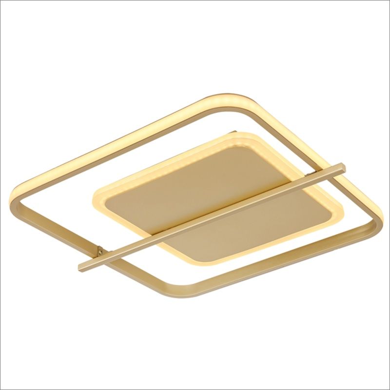 Golden design flush ceiling light aluminium, Reinald, 36W, 3000K LED