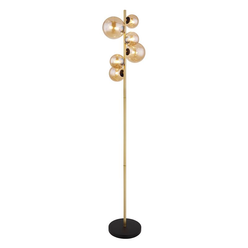 Amber design floor lamp glass, Melinda, with switch Amber design floor lamp glass, Melinda, with switch