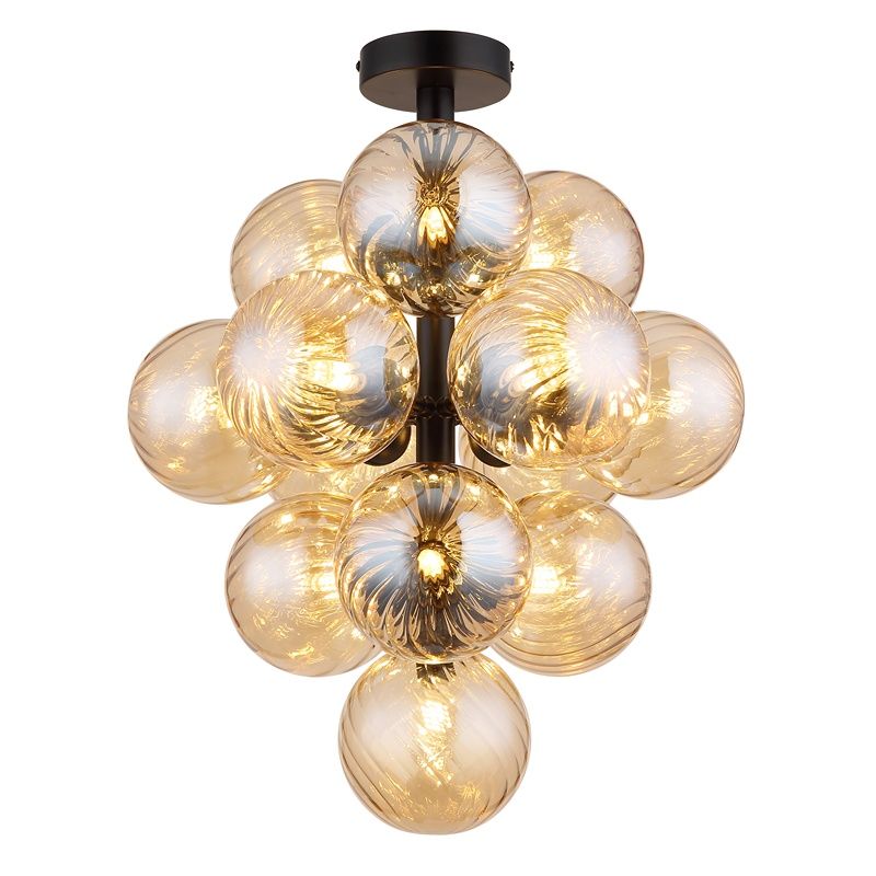Amber design ceiling light glass, Caithlin