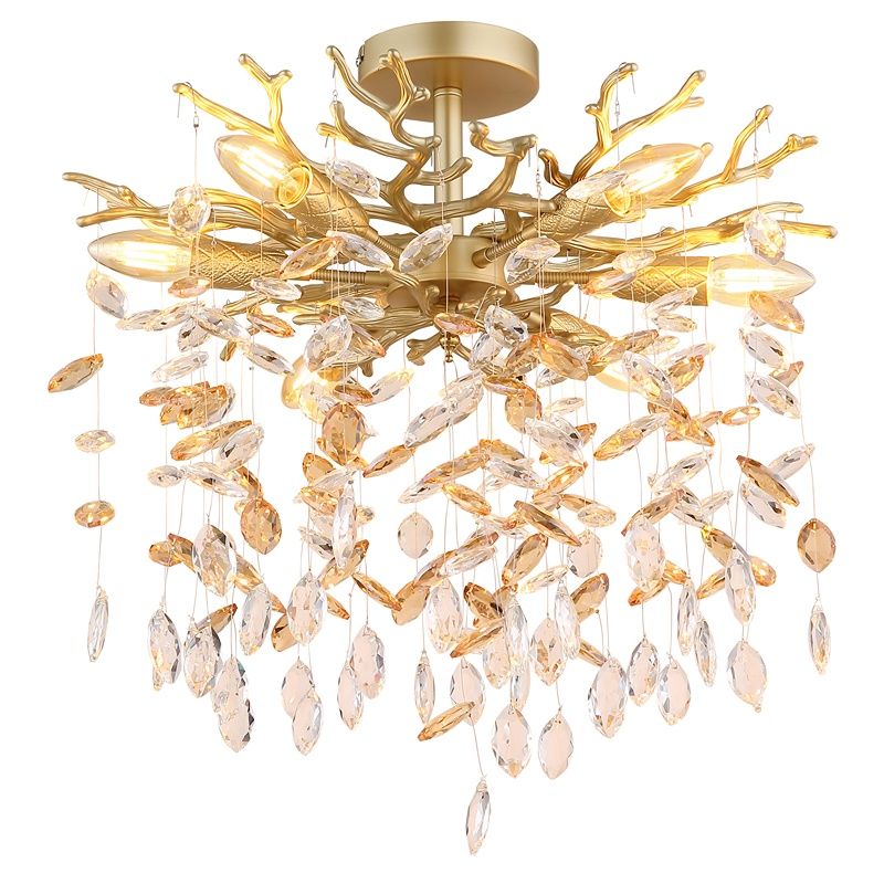 Amber design ceiling light glass, Quin