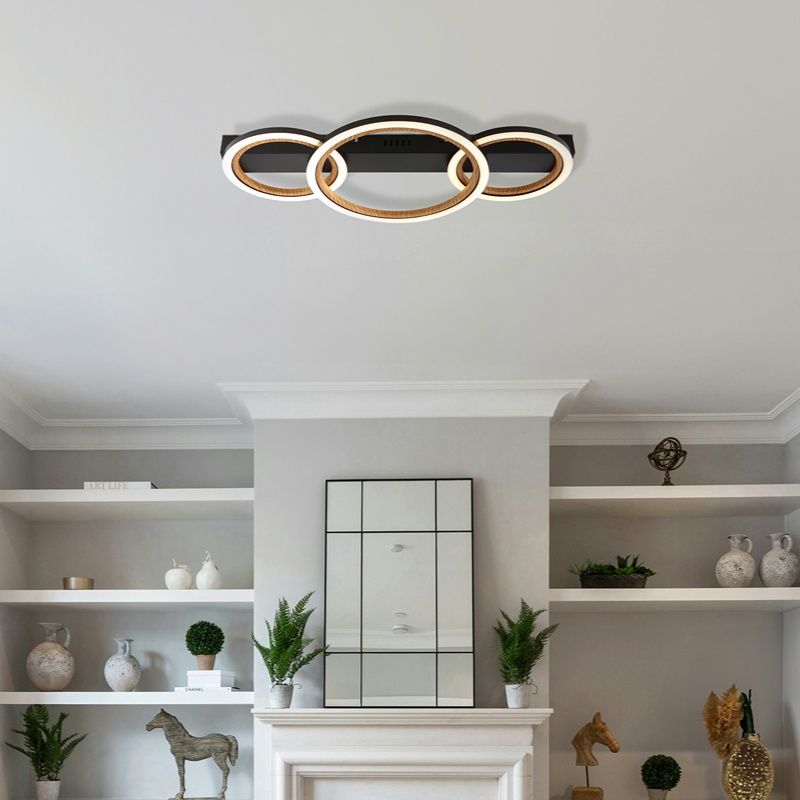 Black design ceiling light aluminium, Danieke, 40W, 3000K LED