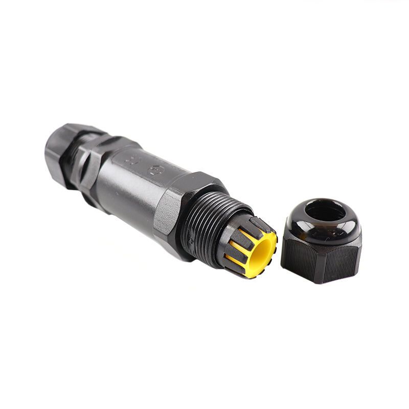 Black Waterproof cable coupling IP68, max 3 x 1,5mm