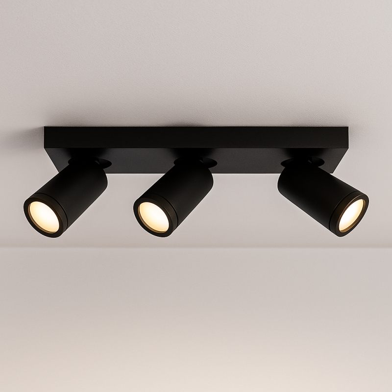 Modern ceiling spotlight black, Kenan, IP44