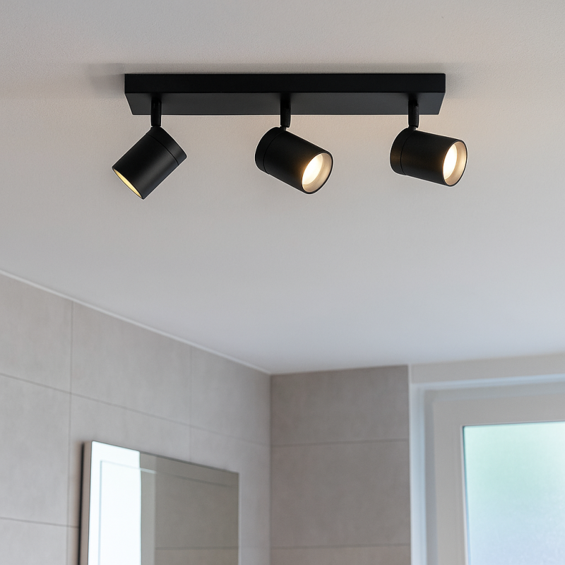 Modern ceiling spotlight black, Ciara, IP44