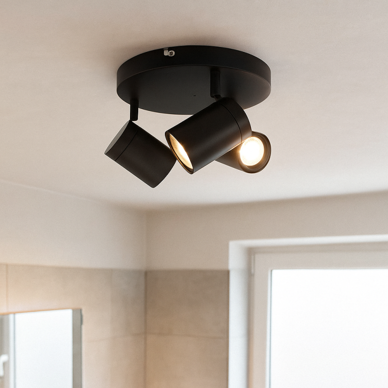 Modern ceiling spotlight black, Ciara, IP44
