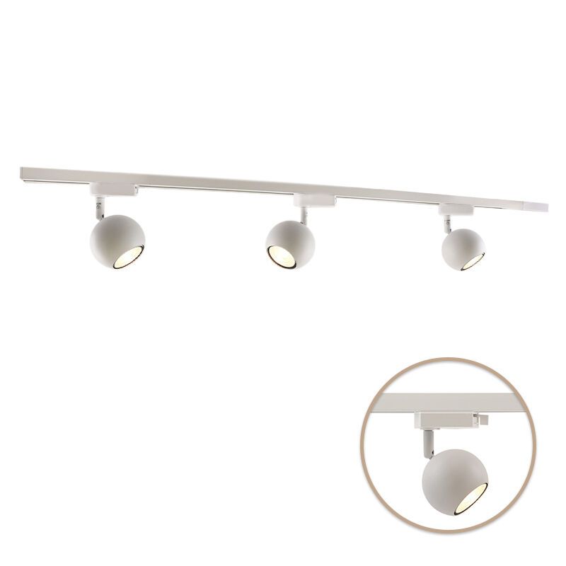 1M white 1 phase track lighting system + 3 Alco track spots