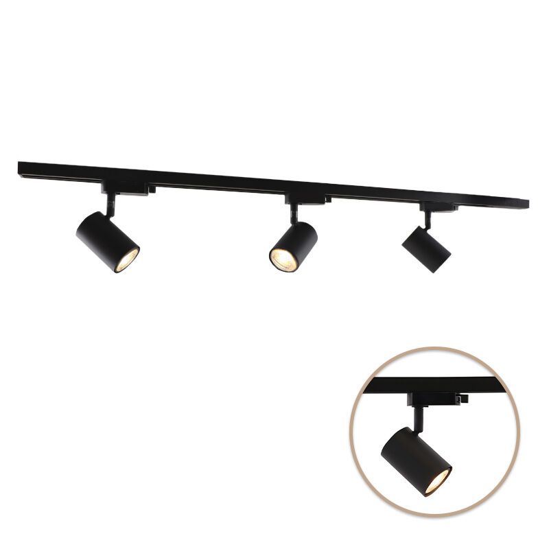 1M black 1 phase track lighting system + 3 Elena track spots 1M black 1 phase track lighting system + 3 Elena track spots