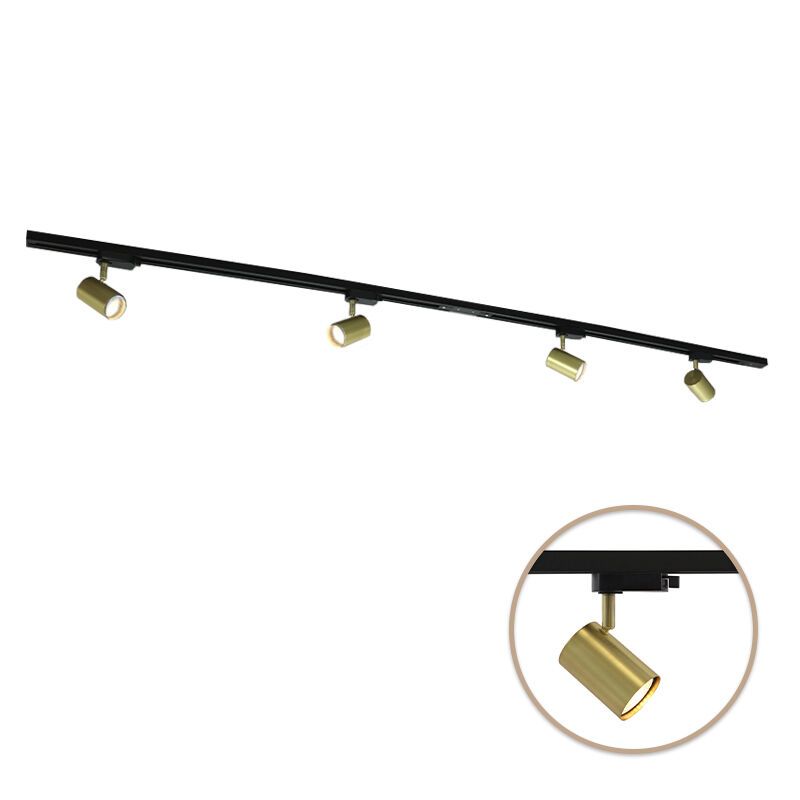 2M brass 1 phase track lighting system + 4 Elena track spots 2M brass 1 phase track lighting system + 4 Elena track spots