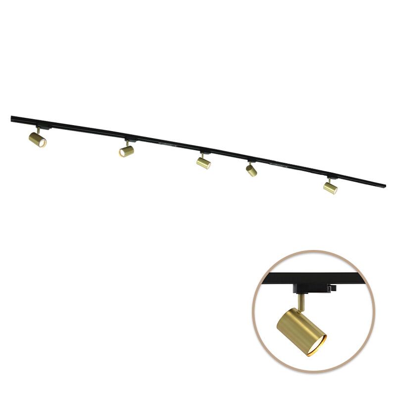 3M brass 1 phase track lighting system + 5 Elena track spots