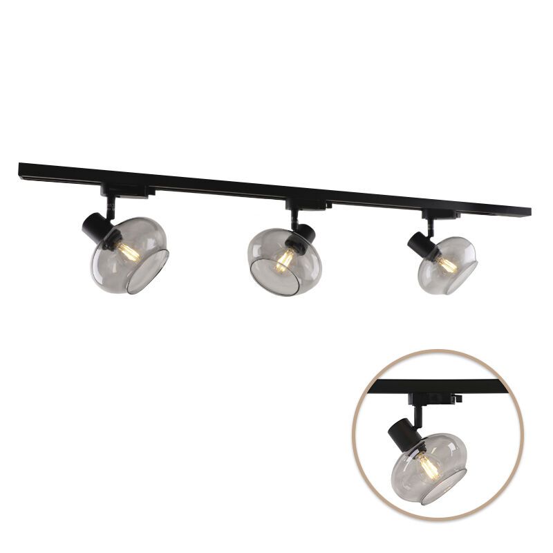 1M black 1 phase track lighting system + 3 Skip track spots