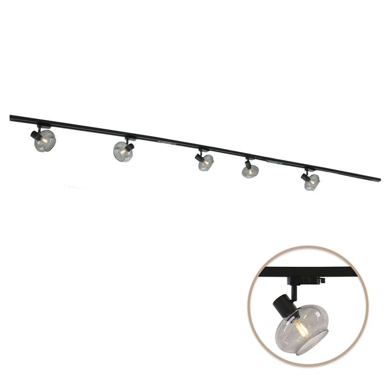 3M black 1 phase track lighting system + 5 Skip track spots