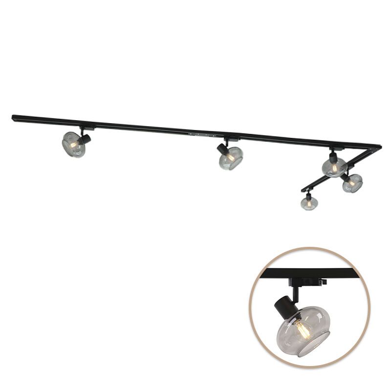 3M black 1 phase track lighting system with a corner + 5 Skip track spots 3M black 1 phase track lighting system with a corner + 5 Skip track spots