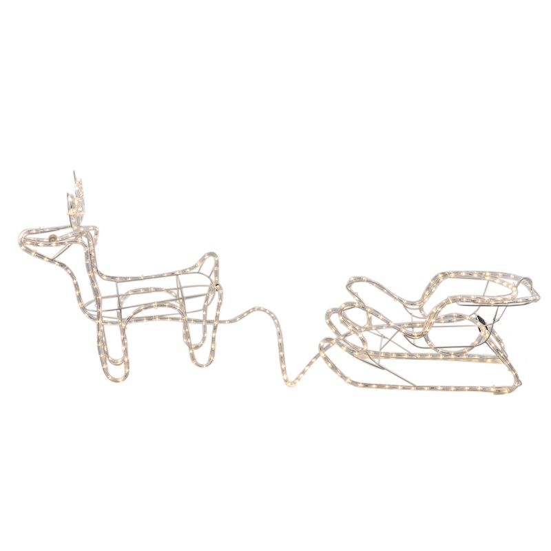 Reindeer with sleigh rope lights