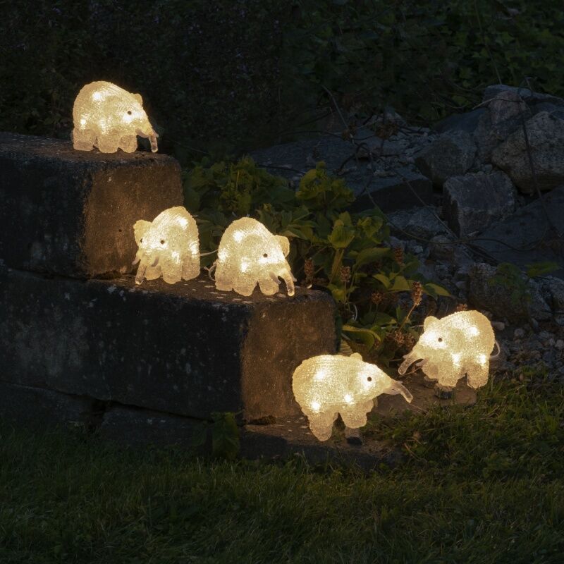 5 LED elephants, for indoors and outdoors