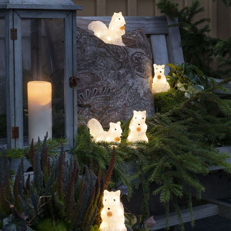 LED Squirrels, 3D Christmas motifs - Set of 5, for indoor and outdoor use LED Squirrels, 3D Christmas motifs - Set of 5, for indoor and outdoor use