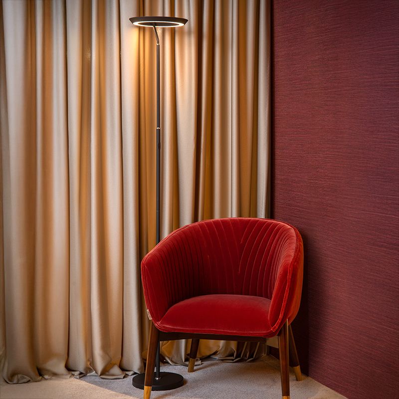 Black floor lamp modern, Celeste, 21W, 2700K LED, with touch dimmer