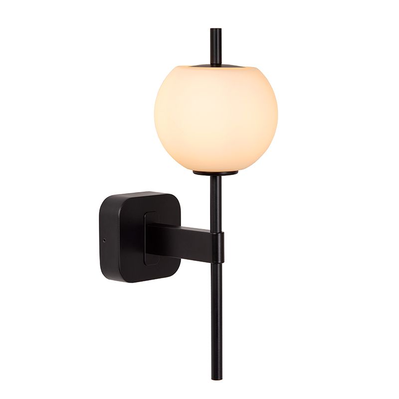 Black bathroom wall light retro, Elda, IP44 Black bathroom wall light retro, Elda, IP44