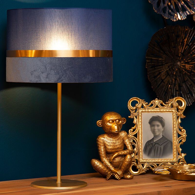 Blue table lamp retro, Extravaganza Tusse, with switch Blue table lamp retro, Extravaganza Tusse, with switch