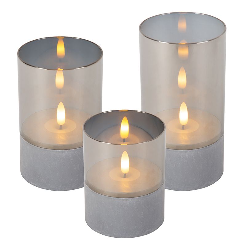 3 battery powered candle lamps Velas