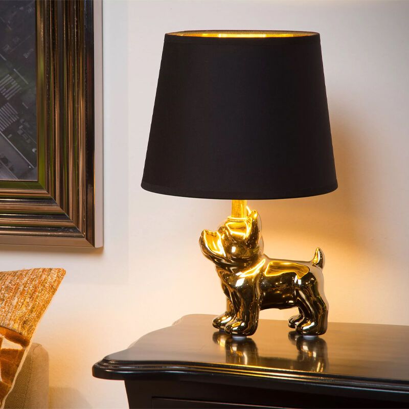 Golden table lamp retro, Extravaganza Sir Winston, with switch