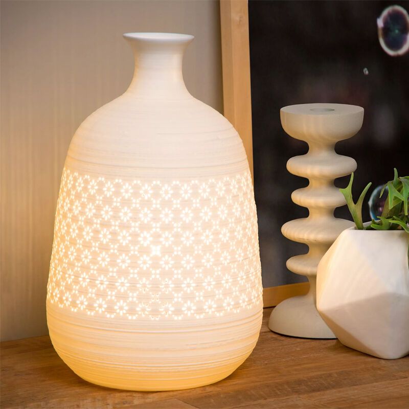 White table lamp retro, Tiesse, with switch White table lamp retro, Tiesse, with switch