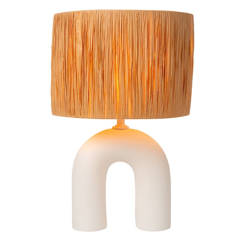 Rattan table lamp brown, Ronda, with switch