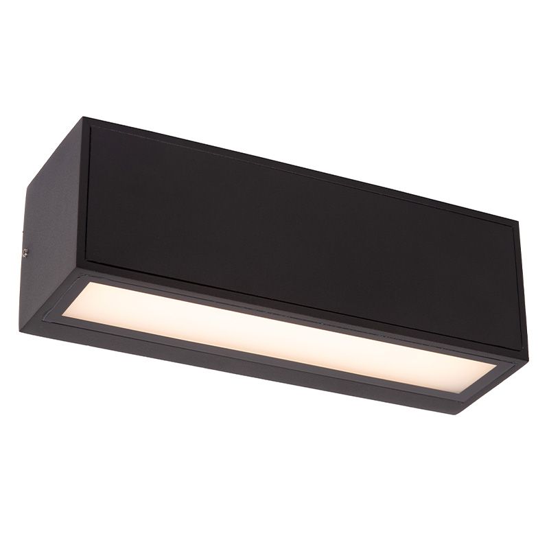 Black outdoor wall light with dusk to dawn sensor modern, Sutton, 1,5W, 3000K LED, IP54