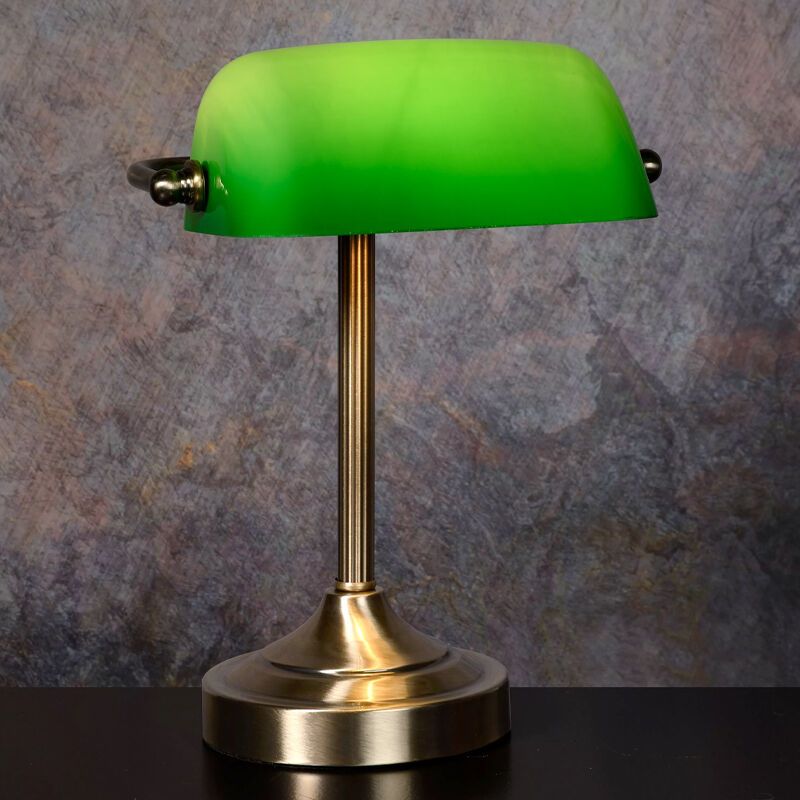 Green banker's lamp classic, Banker, with switch