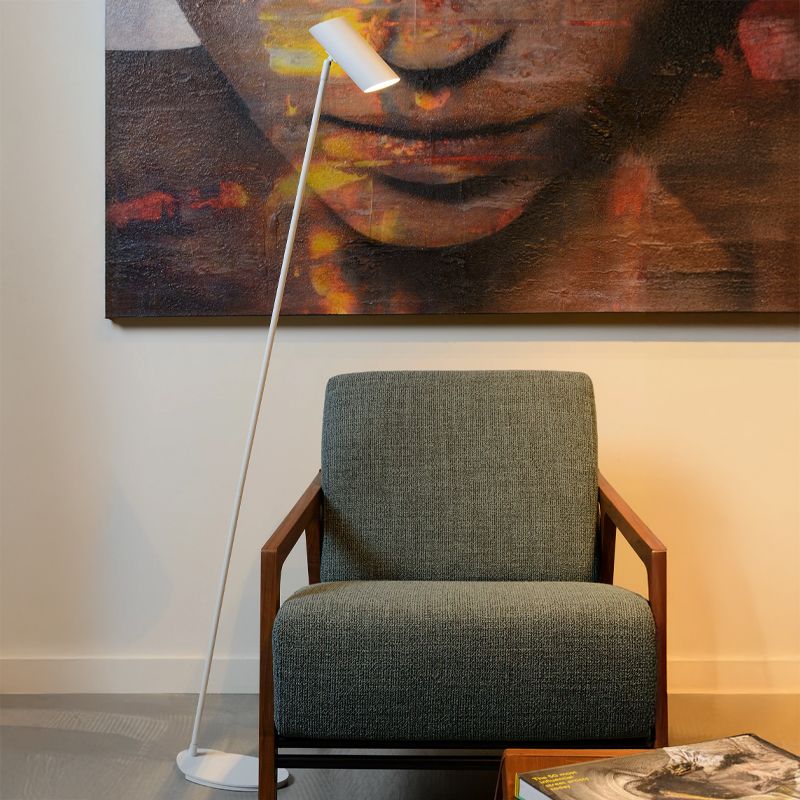 White floor lamp modern, Hester, with switch