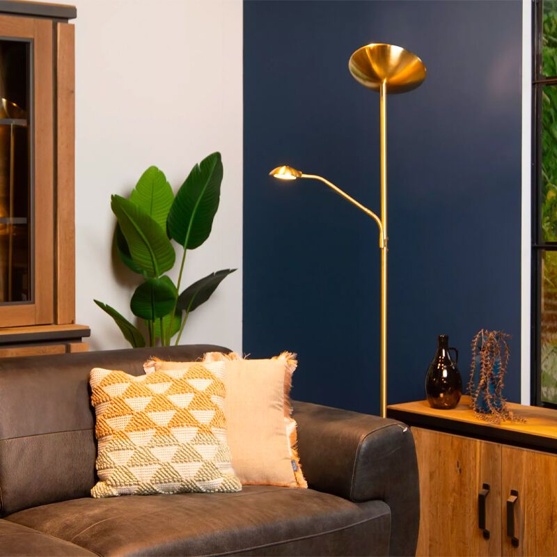 Golden reading floor lamp modern, Zenith, 20W, 3000K LED