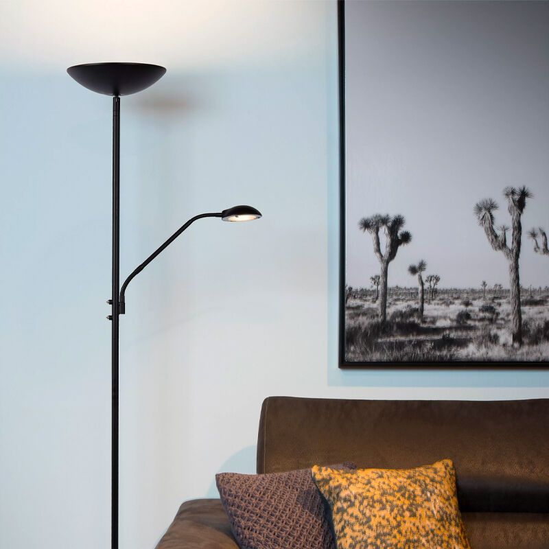 Black reading floor lamp modern, Zenith, 20W, 3000K LED Black reading floor lamp modern, Zenith, 20W, 3000K LED