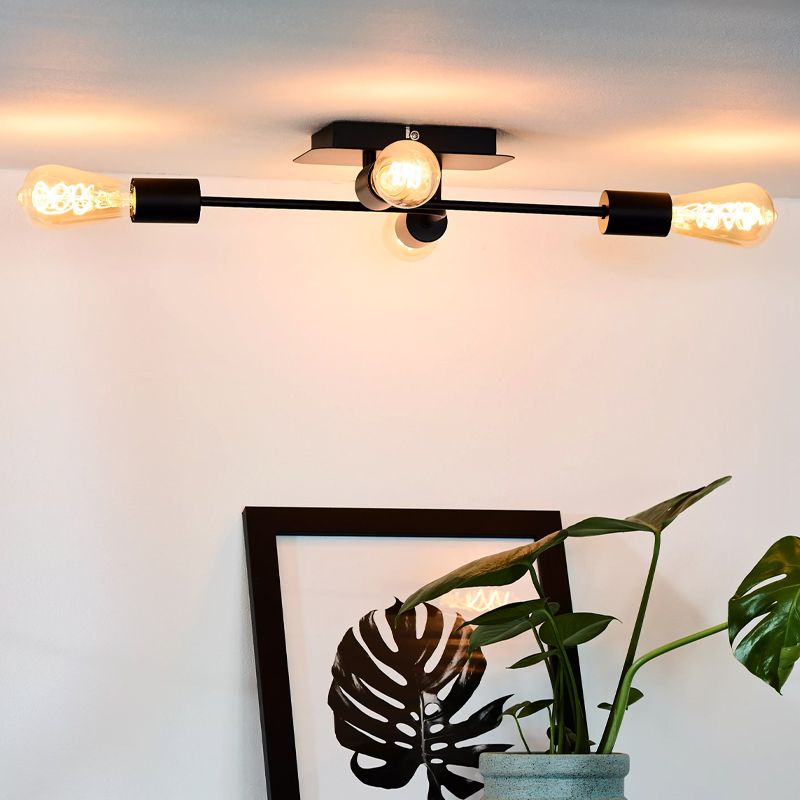 Black flush ceiling light modern, Lester