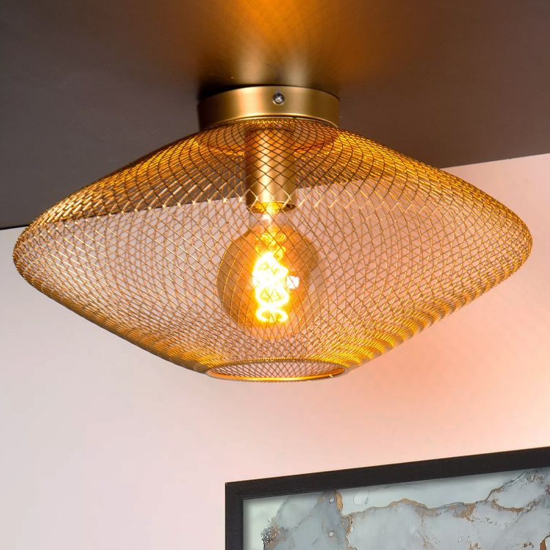 Golden flush ceiling light modern, Mesh