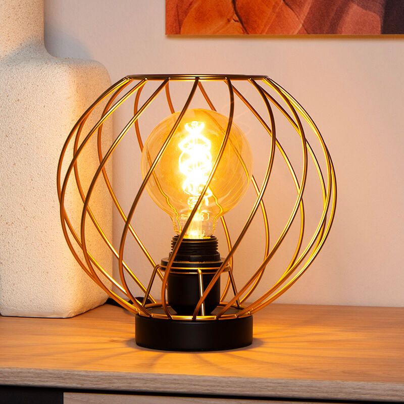 Brass table lamp classic, Danza, with switch