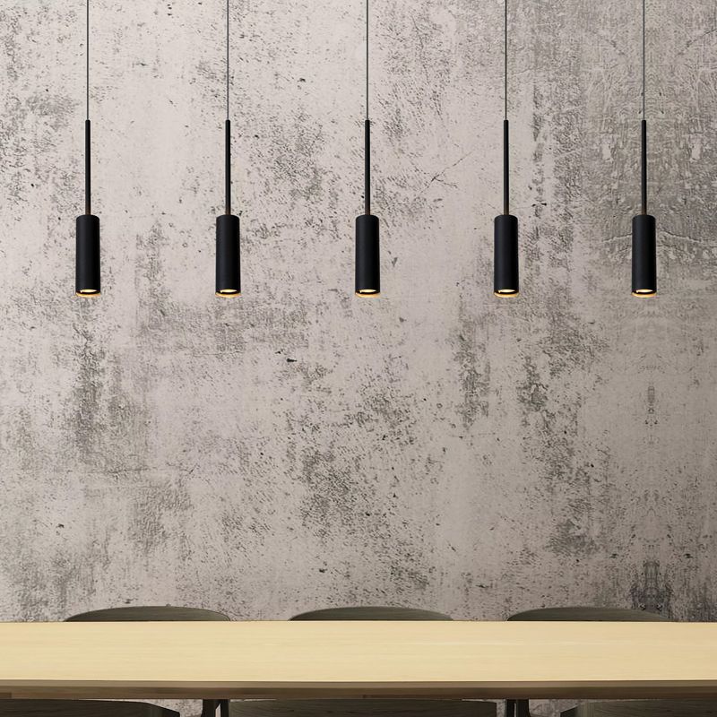 Black pendant light modern, Tubule