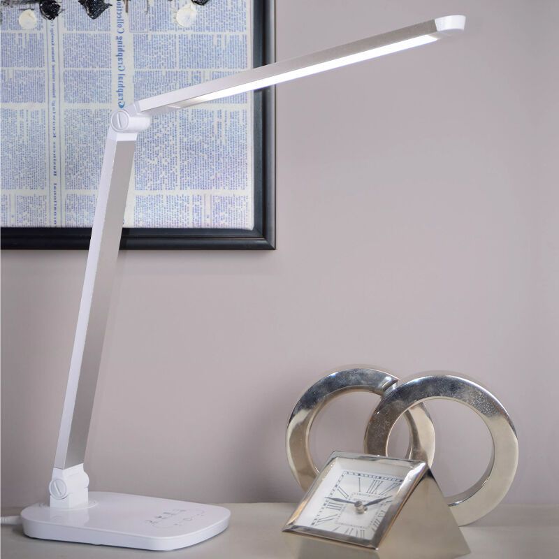 White desk lamp modern, Vario, 8W, 2700K LED White desk lamp modern, Vario, 8W, 2700K LED