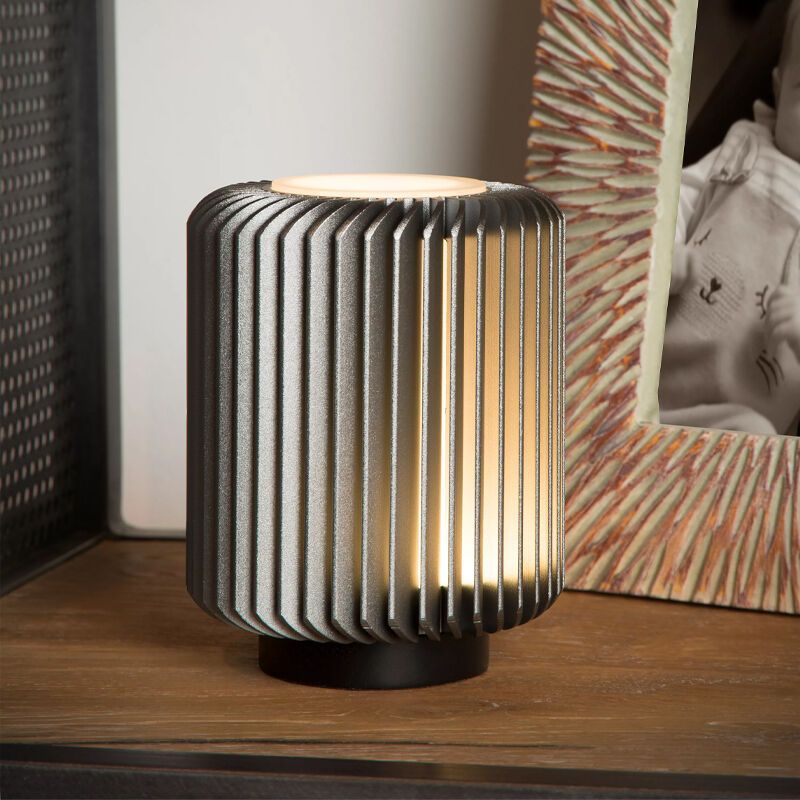 Grey table lamp modern, Turbin, 5W, 3000K LED, with switch