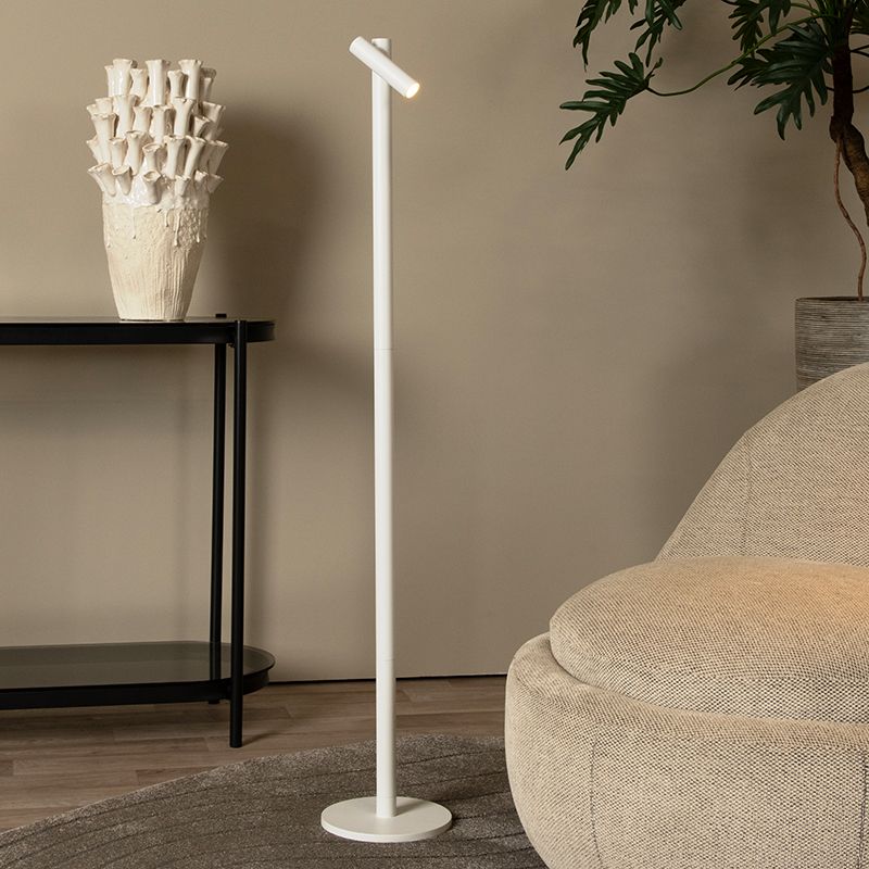 White rechargeable floor lamp modern, Antrim, 2,2W, 2700K LED, IP54, with touch dimmer
