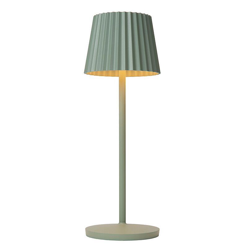 Green outdoor table lamp rustic, Justine, 2W, 2700K LED, IP54, with touch dimmer