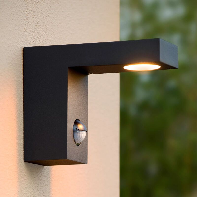 Anthracite outdoor wall light with motion sensor modern, Texas, 6W, 3000K LED, IP54 Anthracite outdoor wall light with motion sensor modern, Texas, 6W, 3000K LED, IP54