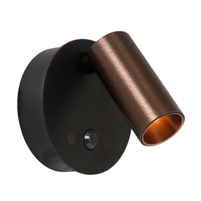 Brown rechargeable wall light modern, Toni, 2W, 2700-4000K, with touch dimmer Brown rechargeable wall light modern, Toni, 2W, 2700-4000K, with touch dimmer