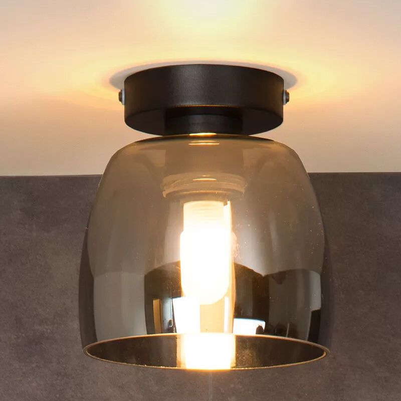 Grey flush ceiling light retro, Tyler, IP44