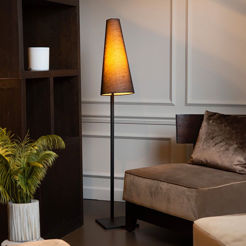 Black floor lamp fabric, Gregory, with switch Black floor lamp fabric, Gregory, with switch