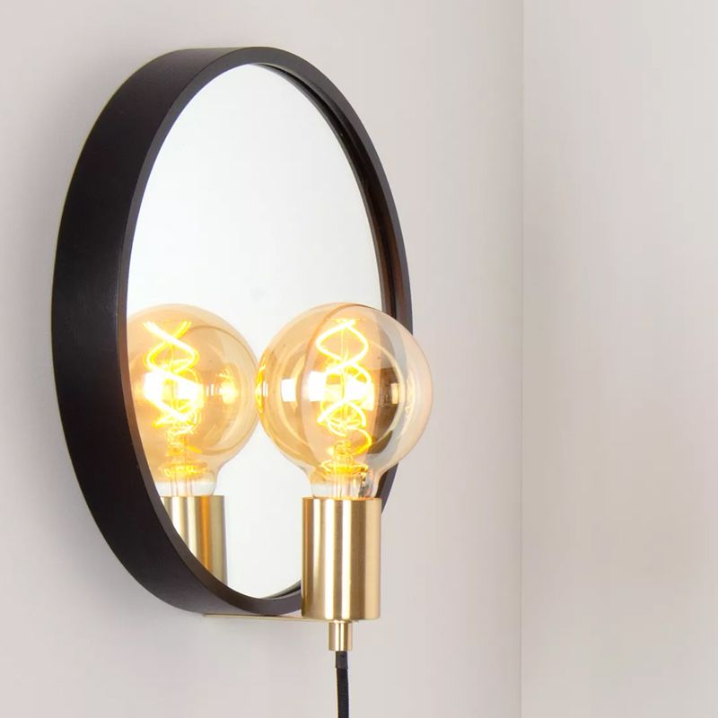 Black mirror lighting rustic, Reflex, with switch Black mirror lighting rustic, Reflex, with switch