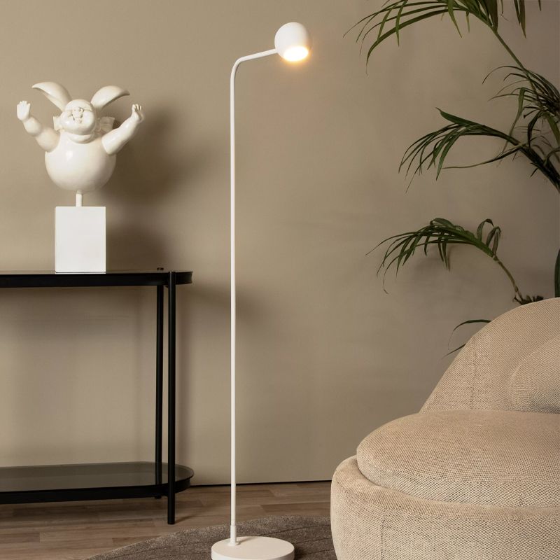 White rechargeable floor lamp modern, Comet, 3W, 2700K LED, with touch dimmer
