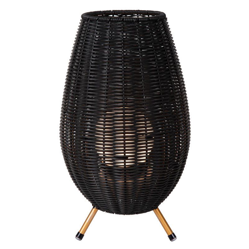 Black outdoor table lamp rustic, Colin, 3W, 3000K LED, IP44, 3-step dimmable