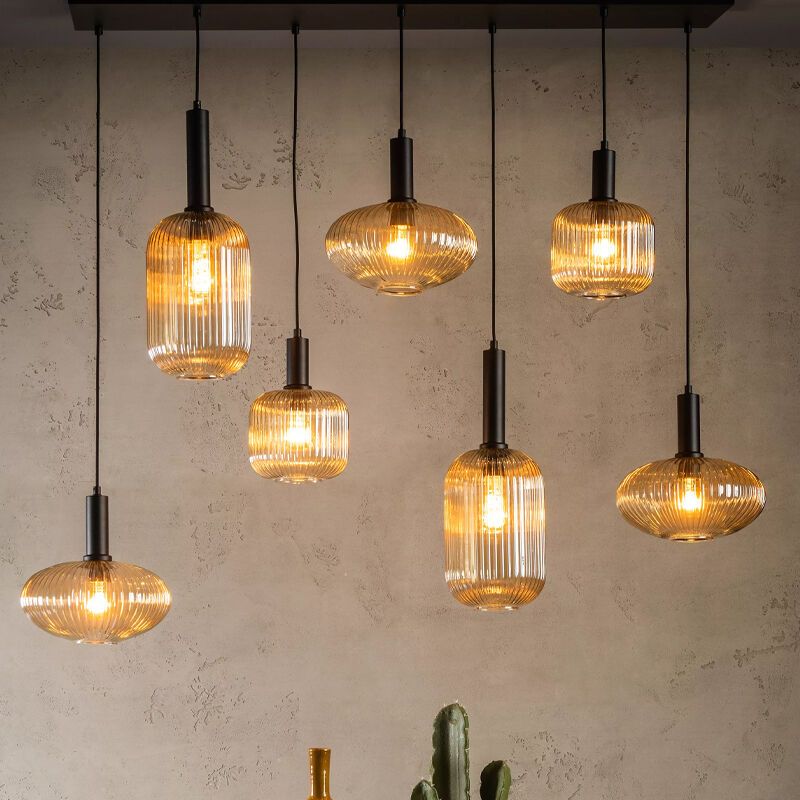 Amber pendant light retro, Maloto
