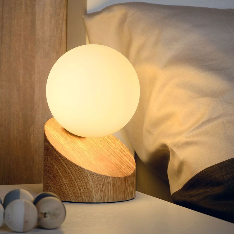 Brown table lamp modern, Len, with switch